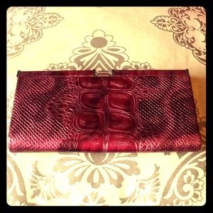 Unbranded Maroon Snakeskin Clutch w/ Free Gift! 🎁